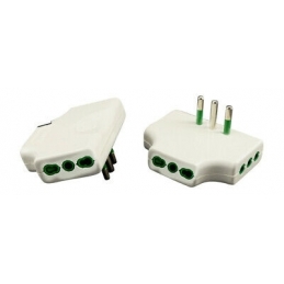 fanton adattatore triplo piatto spina italiana 2p+t 16a s17 a 3p17/11 bi fanton 82220