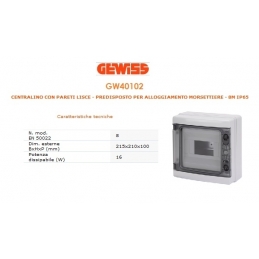 gewiss centralino da parete ip65 8 moduli gewiss gw40102