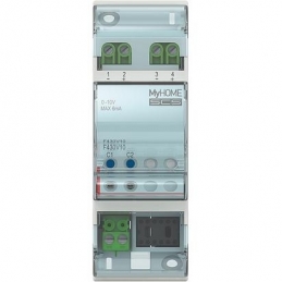 bticino my home attuatore con 2 uscite 0-10 volt per il controllo di valvole proporzionali 0-10 volt bticino f430v10