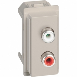 bticino living now modulo doppio rca audio 1 modulo sabbia  bticino km4269r