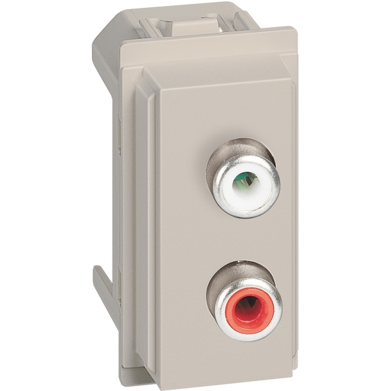 bticino living now modulo doppio rca audio 1 modulo sabbia  bticino km4269r