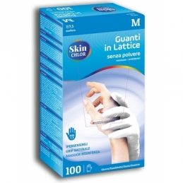 skin chlor guanti in lattice monouso bianchi senza polvere taglia m 7 / 7