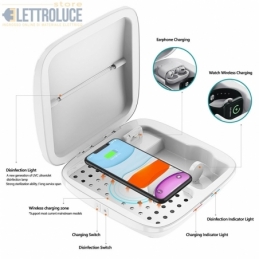 sterilizzatore igienizzatore multiuso telefoni mascherini oggetti caricatore wireless s4