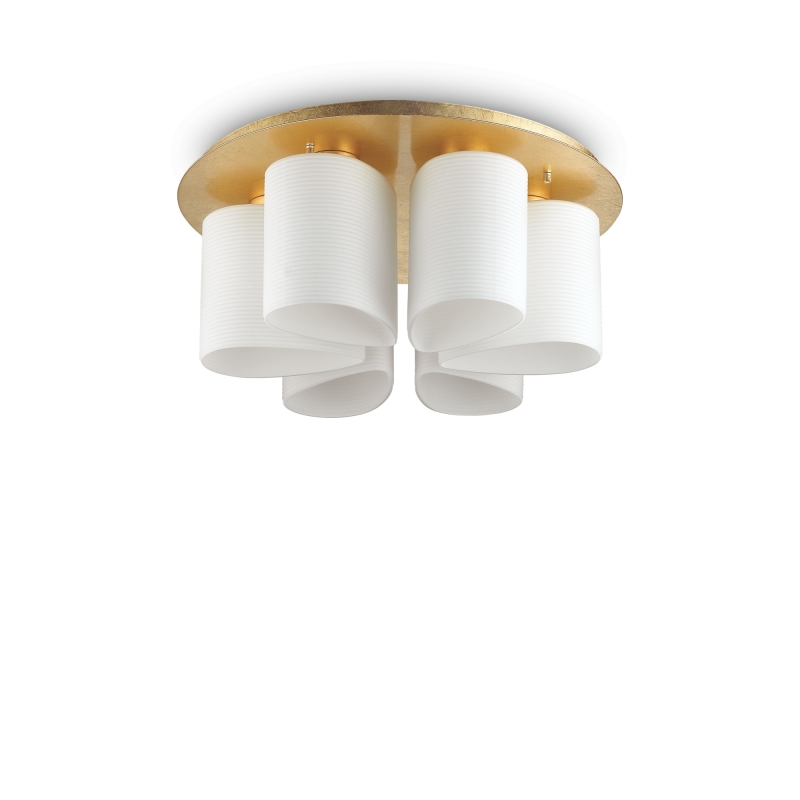 ideal lux daisy plafoniera 6 luci con foglia oro ideal lux 247779