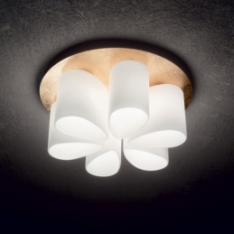 ideal lux daisy plafoniera 6 luci con foglia oro ideal lux 247779
