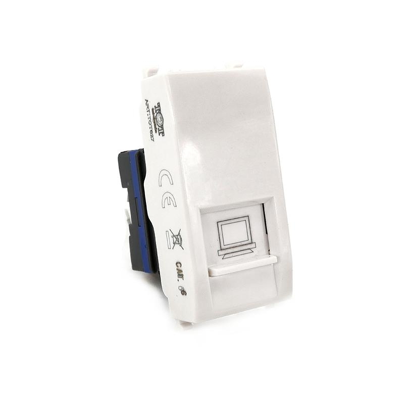 connettore di rete rj45 cat 6 presa internet bianca compatibile con serie vimar plana 14339