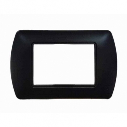 placca 4 posti moduli nera in metallo compatibile con bticino living international l4804 e ln4704