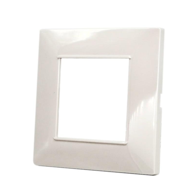 placca mostrina 2 posti bianca quadrata plastica compatibile con vimar plana