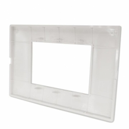 placca mostrina 3 posti moduli bianca in tecnopolimero plastica compatibile con vimar plana