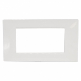 placca bianca mostrina 4 posti moduli in tecnopolimero plastica compatibile con vimar plana