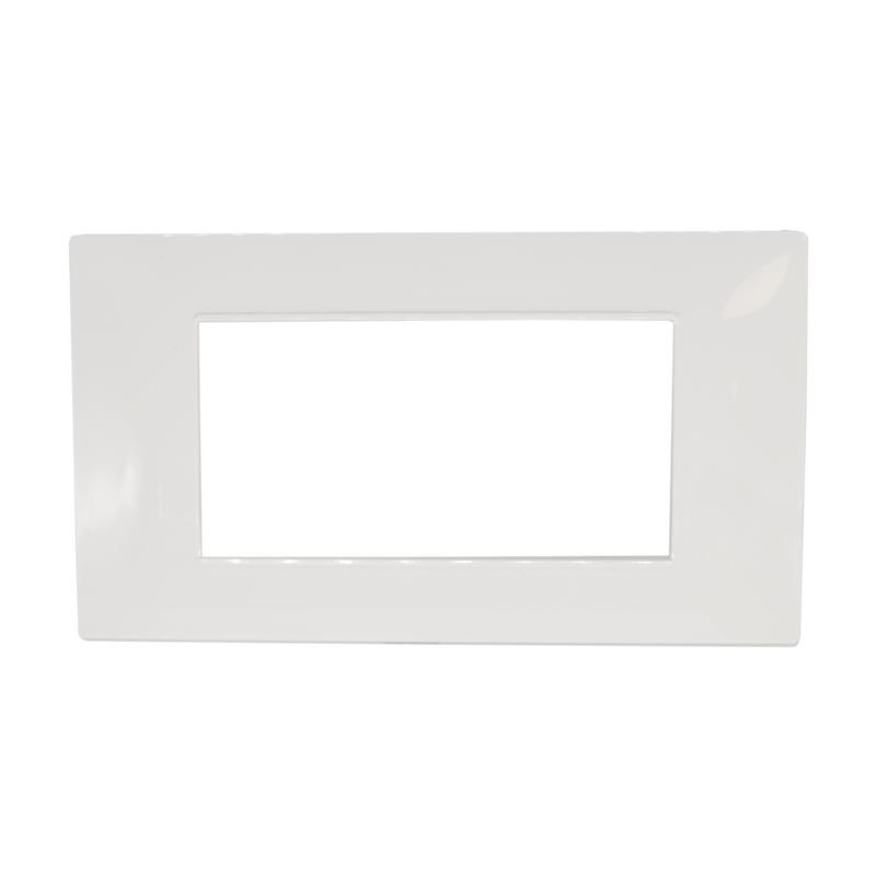 placca bianca mostrina 4 posti moduli in tecnopolimero plastica compatibile con vimar plana