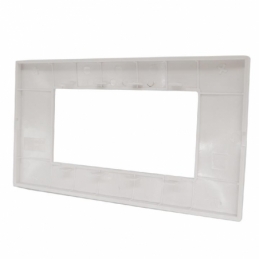 placca bianca mostrina 4 posti moduli in tecnopolimero plastica compatibile con vimar plana