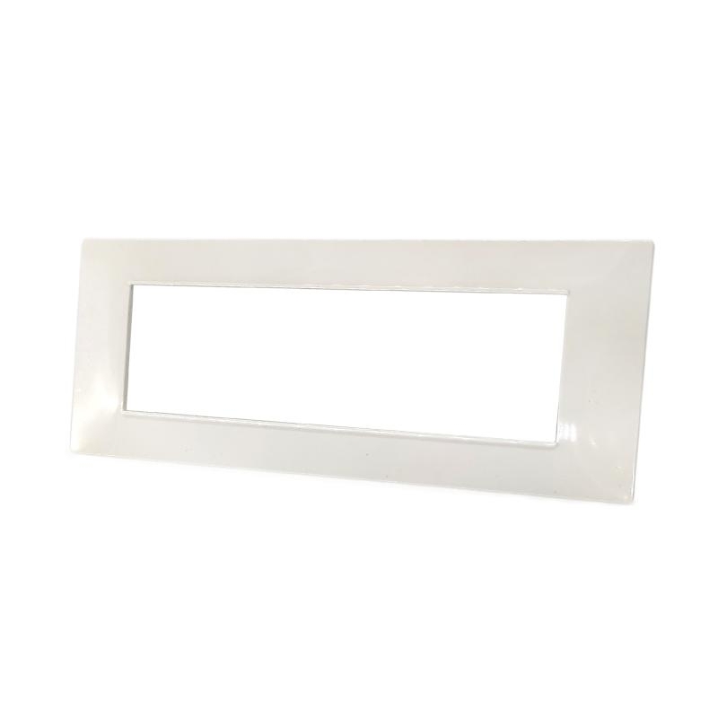placca mostrina bianca 7 posti moduli in tecnopolimero compatibile con vimar plana bianca