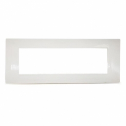 placca mostrina bianca 7 posti moduli in tecnopolimero compatibile con vimar plana bianca