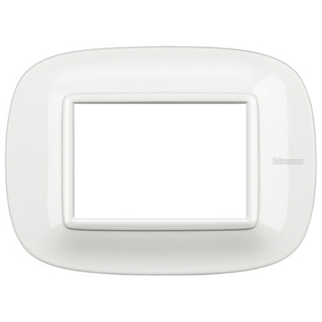 Placca Ovale Bianca Per Bticino Axolute - 6 Posti/Moduli - Foto 3