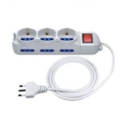 faeg 19503 multipresa universale 16a con 3 schuko 6 bipasso con interruttore luminoso con cavo fg19503