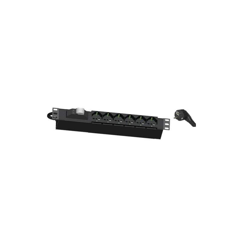 Faeg 15503 ciabatta barra 6 prese universali  per  rack 19"+ protezione magnetotermica