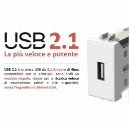 4B.N.USB presa per smartphone bticino living light bianco