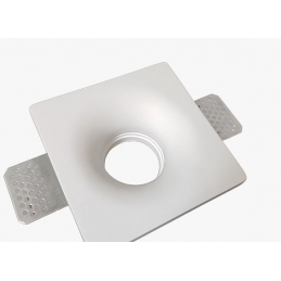 Porta faretto da incasso conico quadrato in gesso arredo fisso a scomparsa per GU10/MR16 nuovo