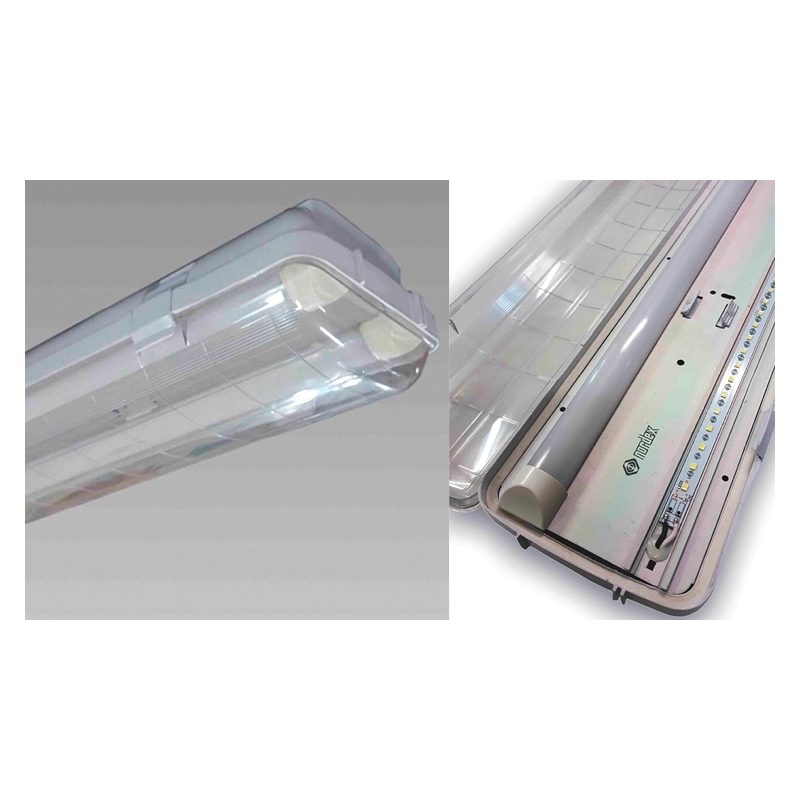 plafoniera stagna led 6500°k precablata 2x25W smd atlantis 3 nx82506 economica IP65