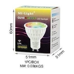 milight faretto led gu10 4W RGB + CCT dimmerabile via radio lampada Mi Light 2261