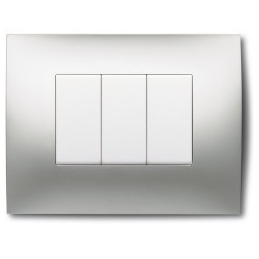 abb chiara placca mostrina 3 posti acciaio spazzolato 2csk0319ch