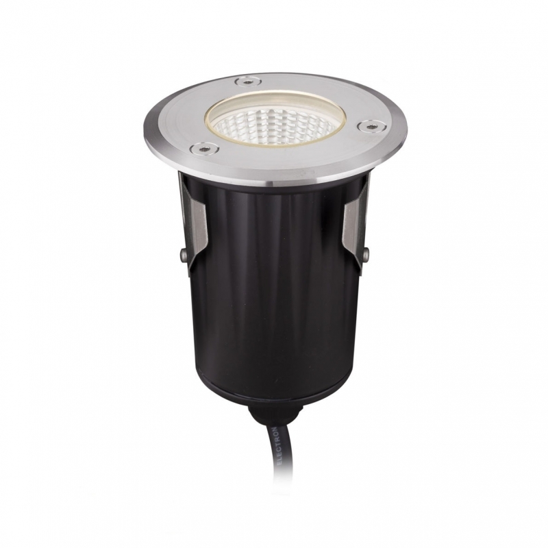 faretto calpestabile led 9W IP68 angolo 38° 12V acciaio inox luce calda qualitativo
