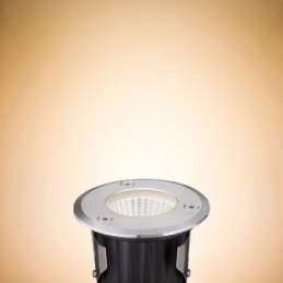 faretto calpestabile led 9W IP68 angolo 38° 12V acciaio inox luce calda qualitativo