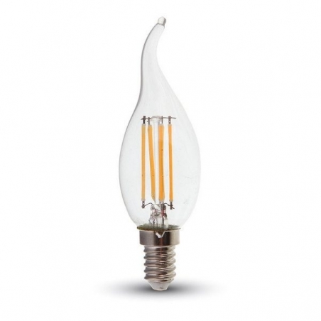 V-TAC VT-1997 lampadina lampada luce calda led E14 4W candela fiamma filamento