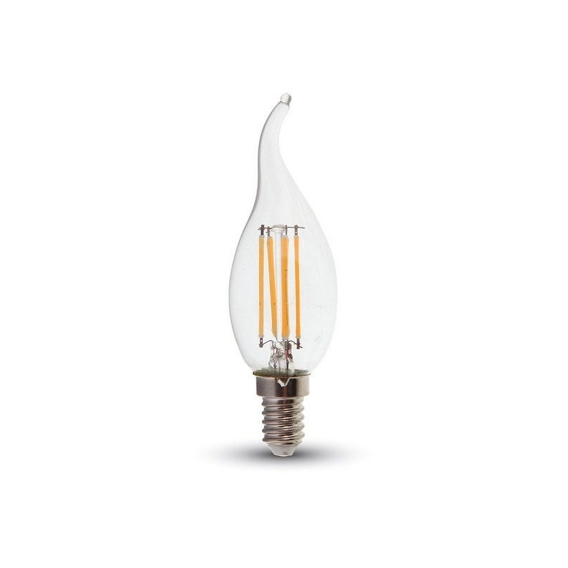 lampadina colpo di vento retro'  fiamma LED 4W filamento  E14 luce fredda