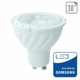v tac vt 277  faretto spotlight led gu10 7w luce naturale 38° chip samsung sku 166
