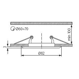 faretto portalampada gu10 mr16 ghiera fisso metallo bianco flangia incasso soffitto ct2114w