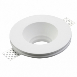 porta faretto rotondo tondo in gesso ceramica con portalampada per lampade gu10 mr16 2132