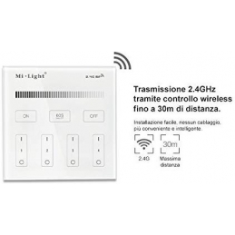 Controller da Parete Touch MiLight 2.4GHz 4Zone Dimmer Monocolore Mod B1 2203