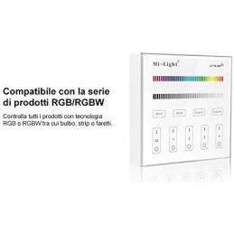 Controller da Parete Touch Mi Light 2.4GHz 4Zone per RGB RGBW Dimmer Mod B3 2205