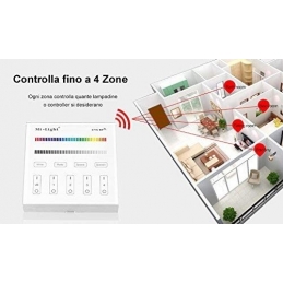 Controller da Parete Touch Mi Light 2.4GHz 4Zone per RGB RGBW Dimmer Mod B3 2205