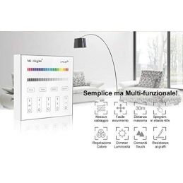 Controller da Parete Touch Mi Light 2.4GHz 4Zone per RGB RGBW Dimmer Mod B3 2205