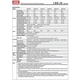 Meanwell Alimentatore LED Driver Mean Well LRS-35-12 35W 12V Enclosed AC/DC 1988