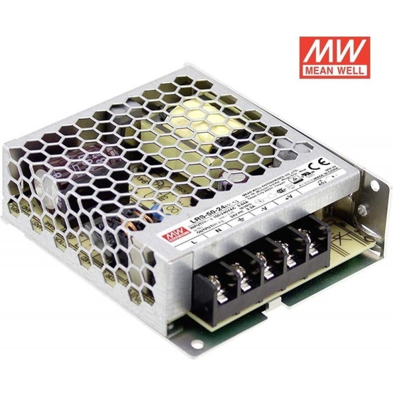 Meanwell Alimentatore LED Driver Mean Well LRS-50-24 50W 24V Enclosed AC/DC 1991