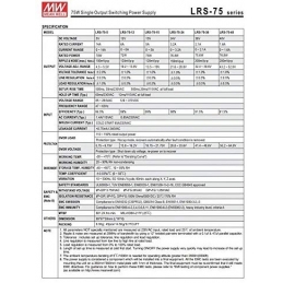 Meanwell Alimentatore LED Driver Mean Well LRS-75-12 75W 12V Enclosed AC/DC 1992