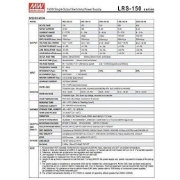 Alimentatore LED Mean Well LRS-150-24 150W 24V Enclosed AC/DC 1987