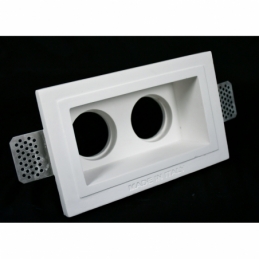 faretto rettangolare doppia lampada in gesso ceramico verniciabile a scomparsa cfs096