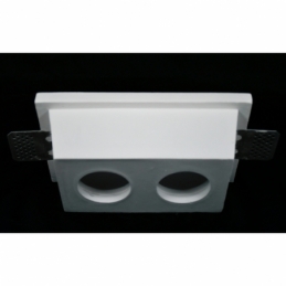 faretto rettangolare doppia lampada in gesso ceramico verniciabile a scomparsa cfs096