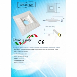 porta faretto faretto in gesso ceramico piramide verniciabile csf220