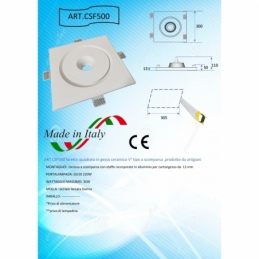 faretto quadrato da incasso in gesso ceramico concentrico csf500