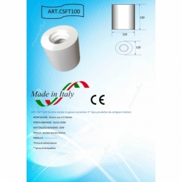 faretto tondo in gesso ceramico a soffitto verniciabile csft100