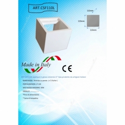 lampada applique moderno da parete in gesso verniciabile up & down cubo CSF110L