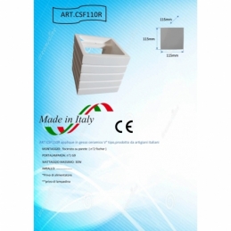 lampada applique moderno da parete in gesso verniciabile up & down cubo rigato 110R