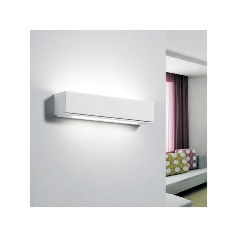 applique lampada biemissione rettangolare a parete in gesso ceramico verniciabile csf528