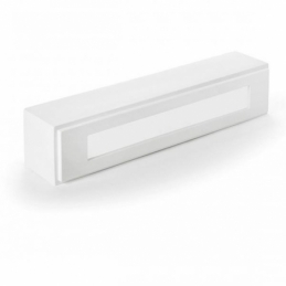 applique lampada biemissione rettangolare a parete in gesso ceramico verniciabile csf528